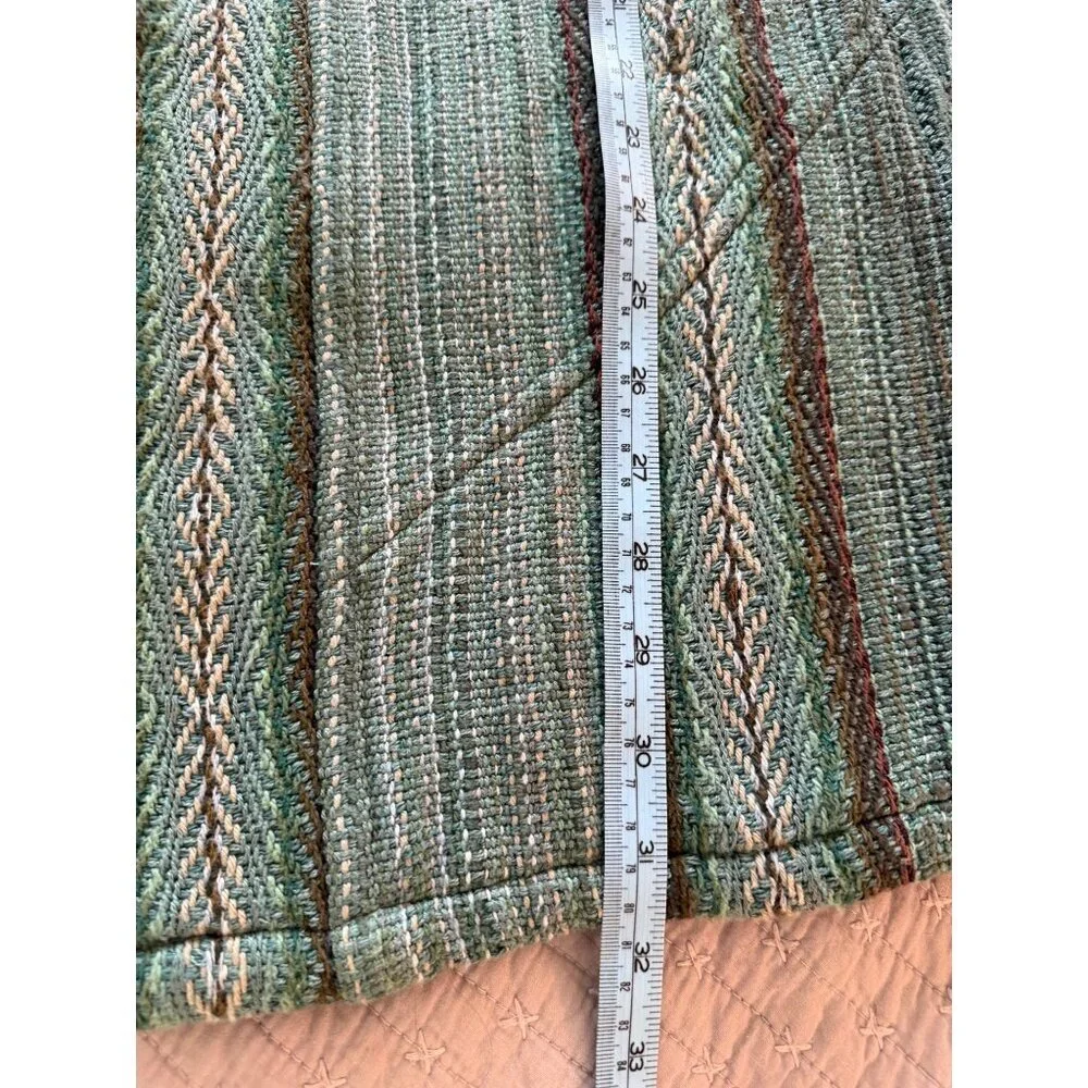 Shuttle Creek Mens Handmade Woven Vest Size 2XL Green Lowell Oregon Vintage